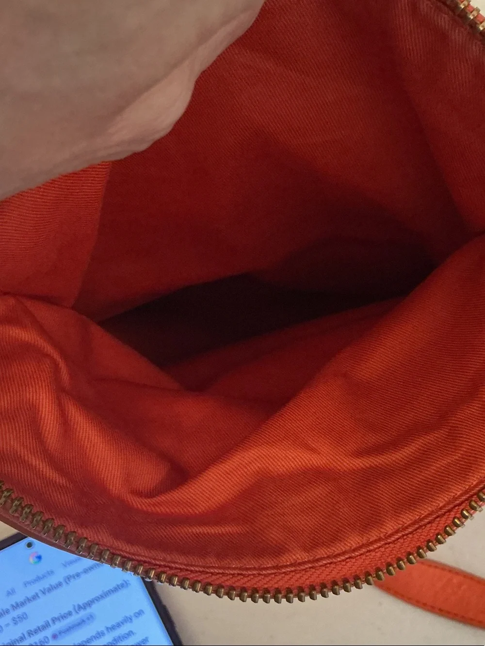 Fossil Orange Leather Crossbody Purse - Picture 7 of 7